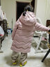 英氏（YEEHOO）女童羽絨服兒童保暖外套冬季時(shí)尚淑女中長(cháng)款中大童裝洋氣冬裝新款 字母小花-粉色 120 曬單實(shí)拍圖