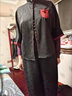 ac mmng品牌龜紋真絲香云紗上衣兩件套裝女夏裝新款貴夫人媽媽高端洋氣 紅色 L 曬單實拍圖