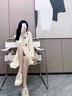 拉夏貝爾（La Chapelle）針織連衣裙女裝新品2025年秋冬新款韓版小個(gè)子氣質(zhì)中長款打底裙子 杏色 M 曬單實(shí)拍圖