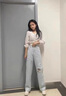 皮爾卡丹（pierre cardin）牛仔褲女破洞高腰秋薄款直筒寬松2025新款顯瘦闊腿垂感拖地褲子 淺藍色九分 XS _建議72-79斤 曬單實拍圖