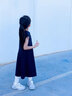 ELLE KIDS法式學院珠地涼感無袖背心POLO領連衣裙夏季女童舒適休閑長裙 藏青色 130 曬單實拍圖