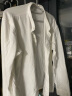 无印良品（MUJI）男式 法兰绒立领衬衫 长袖休闲百搭衬衣男士外套纯棉全棉ACA75C1A 米白色 L （175/100A） 实拍图