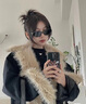 羅蒙（ROMON）復古拼接黑色牛仔外套女2025秋冬新款加絨加厚寬松中長款棉服夾克 黑色 L -108-120斤拍 曬單實拍圖