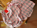 仕樂(lè )純棉女家居褲夏寬松格子阿羅褲短褲蝴蝶結全棉居家睡褲可外穿 粉紅格 L 曬單實(shí)拍圖