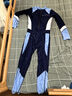 柯帛連體泳衣女大碼長(cháng)袖長(cháng)褲遮肚顯瘦保守夏季連身專(zhuān)業(yè)訓練浮潛潛水服 藍白拼色 2XL 曬單實(shí)拍圖