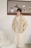 lagogo【三防】立領(lǐng)保暖羽絨服女拉谷谷2024冬新款短款面包服外套 卡其綠 S 曬單實(shí)拍圖