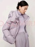 玖姿·安娜蔻【輕氧系列】白鴨絨連帽短款羽絨服女裝冬款 淺紫 L 曬單實拍圖