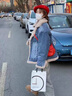 可茵（Keyin）羊羔毛牛仔外套女2024年冬季新款韓版寬松加絨加厚毛茸茸棉服女 藍(lán)色 M 曬單實(shí)拍圖