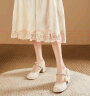 达芙妮（DAPHNE）法式玛丽珍鞋2024新款高跟鞋粗跟中跟单鞋伴娘婚鞋日常可穿 米白色 37 晒单实拍图