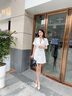 伊婭莎西裝連衣裙女夏季短袖氣質(zhì)女神范雙排扣百褶裙白領(lǐng)職業(yè)正裝工作服 白色連衣裙 M 建議90-105斤 曬單實拍圖