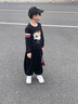 俞兆林（YUZHAOLIN）男童衛衣紅色兒童衛衣秋季中大童潮流百搭款上衣童裝 線(xiàn)條棕熊 曬單實(shí)拍圖