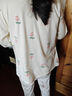 春秋季薄款月子服長袖純色產(chǎn)后可哺乳睡衣夏季孕婦喂奶家居服套裝 S1706 XL碼（建議120-140斤） 曬單實拍圖