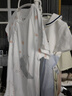 乖奇熊男女寶寶短袖連體衣夏季薄款哈衣爬服純棉a類家居服嬰兒可愛衣服 米白小動物舞龍 90cm 曬單實拍圖
