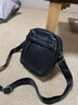勞斯名爵英國真皮單肩包夏季小號斜挎包手機包牛皮男士小背包隨身掛包戶(hù)外 黑色 15*5*18CM 曬單實(shí)拍圖