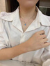 締晶愛心925銀項(xiàng)鏈女士吊墜鎖骨鏈生日七夕情人節(jié)禮物送女友女生實(shí)用 【摯愛玫瑰】永恒之心項(xiàng)鏈-藍(lán)色 曬單實(shí)拍圖