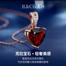 IL&CO尤珂 愛(ài)心形項鏈女銀石榴石吊墜鎖骨鏈生日情人節禮物送女友老婆 曬單實(shí)拍圖