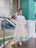 迪士尼（Disney）女童馬面裙?jié)h服連衣裙洋氣兒童裝中國風夏季中大童小女孩古裝套裝 米杏色 160碼  建議身高145-155CM 曬單實拍圖