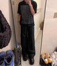 迪伽達(dá)美式復(fù)古高街t恤男女字母短袖男夏季oversize情侶休閑半袖上衣男 MCWP-SC106黑色 XL 曬單實(shí)拍圖
