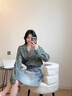 江南布衣（JNBY）夏季女裝牛仔半身裙A字水洗純色通勤淑女5O4D11380 996/牛仔洗白 XS 曬單實拍圖