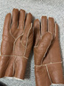 IMPRESSWIT冬季真羊皮毛一體手套男女士加絨加厚騎行車(chē)防滑雪擋風(fēng)保暖手套 女士拼接  淺卡其色 羊毛內里 均碼 曬單實(shí)拍圖