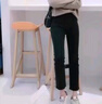 莫代爾黑色直筒牛仔褲女裝2025春秋新款高腰寬松顯瘦百搭彈力煙管褲 黑色長褲加厚   加絨 2XL 建議[135斤-150斤] 曬單實(shí)拍圖