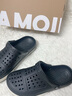 AMOJI拖鞋男女洞洞鞋涼鞋夏季透氣男士女士沙灘鞋外穿室外防滑情侶新款 熊貓色 BlackWhite 42 (260mm) 曬單實(shí)拍圖