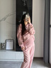苒琦媽咪孕婦裝2025秋裝新款套裝寬松上衣衛衣洋氣大碼托腹褲時(shí)尚款兩件套 粉色套裝（春秋款） L 曬單實(shí)拍圖