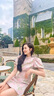 她芙（tafu）品牌女裝中式連衣裙女2025夏季新款小個(gè)子立領(lǐng)改良旗袍修身a字裙 粉色 S 曬單實(shí)拍圖