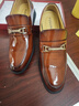 富貴鳥(niǎo)男鞋高檔皮鞋男頭層牛皮商務(wù)正裝鞋漆皮英倫風(fēng)輕奢德比鞋男士皮鞋 FG0187棕色 41 曬單實(shí)拍圖