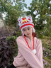 溪谷幽幽春晚同款手工紅色老虎頭帽子女款秋冬季2024毛線(xiàn)帽新年兒童醒獅帽 成人款（中國風(fēng)） 均碼（親子款) 曬單實(shí)拍圖