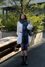 爾山集圍巾女披肩外搭2024秋冬新款保暖防寒超長民族風大披肩旅游斗篷 藍色（200*70cm） 曬單實拍圖