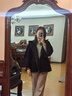 蔻馳（COACH）奧萊女士披風(fēng)寬松舒適百搭保暖外套 混合黑色 XS /S 曬單實(shí)拍圖