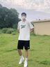 WASSUP HERMU美式純色運動籃球短褲男士夏季寬松休閑青少年情侶五分沙灘中褲子 黑色 XL（建議145-165斤） 曬單實拍圖
