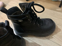 駱駝（CAMEL）英倫風(fēng)馬丁靴女系帶休閑女靴粗跟時(shí)裝靴 L24W896681R 黑色 (加絨款) 36 曬單實(shí)拍圖