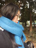 離梢馬海毛氛圍感軟糯保暖圍巾女生冬季加厚毛絨絨長(cháng)款披肩純色圍脖 純色寶藍色 曬單實(shí)拍圖