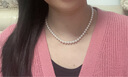 阮仕S925銀淡水珍珠項鏈若夢近圓頸鏈鎖骨鏈送媽媽婆婆送女友珠寶禮物 7.3-8.3mm 47cm 曬單實拍圖