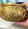 金水堂黃銅聚寶盆風(fēng)水?dāng)[件擺件八方來財(cái)聚財(cái)盆黃銅米缸家居裝飾招財(cái)擺件 【底座可刻字】直徑約14cm-單盆 曬單實(shí)拍圖