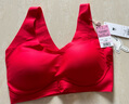 華歌爾藍標小懶貓美拉德色系3D軟支撐內衣無(wú)鋼圈小胸聚攏收副乳文胸3502 (背心款)元氣正紅 M 曬單實(shí)拍圖