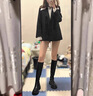 星期六（St&Sat）長筒靴不過膝襪靴2023秋冬新款時尚百搭氣質(zhì)靴子 棕色 37 (235mm) 曬單實拍圖