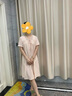 莫代爾睡裙女夏季棉短袖薄款夏天睡衣裙2025年新款棉夏款連衣裙家居服 23313裸粉 2XL 曬單實(shí)拍圖