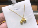 周大生黃金吊墜好事發(fā)生項鏈女款花生柿子項鏈送女友情人節禮物多退少補 約1.7g（贈925銀項鏈） 曬單實(shí)拍圖