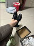 愛(ài)步（ECCO）高跟鞋女 一腳蹬粗跟淺口單鞋 型塑35方頭290943 黑色39 曬單實(shí)拍圖