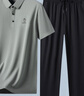 寶財羊爸爸夏季套裝冰絲短袖t恤男運動POLO衫中老年人上衣服父親節(jié)禮物 曬單實拍圖