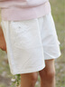 IVY HOUSE常春藤兒童裝女童大小童春季新款  立體花朵高腰純色時(shí)裝短褲褲子 白色 120 曬單實(shí)拍圖