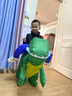 兒童演出服恐龍服充氣衣服坐騎搞怪人偶幼兒園親子裝圣誕節(jié)玩偶服 小童款【建議身高：80-100cm】 曬單實(shí)拍圖