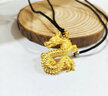 中國黃金（CHINA GOLD）黃金吊墜足金生肖龍柱吊墜男本命年老婆生日禮物中秋節禮物送女友 生肖龍項鏈【黑繩】約3.2g 曬單實(shí)拍圖