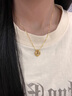 中國黃金愛(ài)心黃金項鏈女士足金鉆石吊墜生日禮物送女友老婆結婚紀念日實(shí)用 心心相系鉆石足金吊墜 贈銀鏈/京速達 曬單實(shí)拍圖
