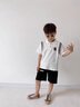 FNJ KIDS童裝男童套裝2025夏季洋氣寶寶短袖POLO衫衣服兒童兩件套潮 白色（現(xiàn)貨直發(fā)） 90 (建議身高80-90cm) 曬單實(shí)拍圖