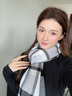瑪麗亞·古琦教師節(jié)禮物送女友時尚保暖羊毛混紡羊絨圍巾女禮盒裝英倫淺灰色 曬單實(shí)拍圖