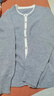 恒源祥100%純羊絨假兩件開衫女拼色圓領(lǐng)長(zhǎng)袖羊絨衫外套寬松甜美外搭毛衣 灰色 2XL【建議130-140斤】 曬單實(shí)拍圖